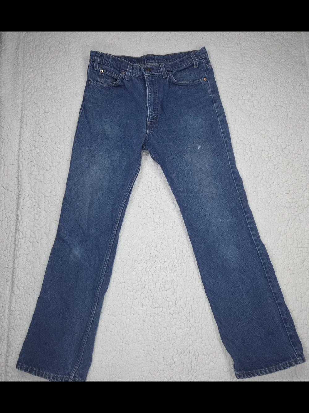 RARE / BLANK ORANGE TAG / 1970s / Levi's / Straight Leg Jeans / Size 34x30